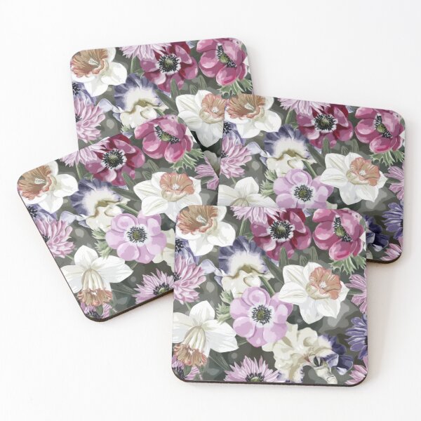 Item preview, Anemones Daffodils and Iris Repeated Pattern  Design  designed and sold by Tina Veenstra.