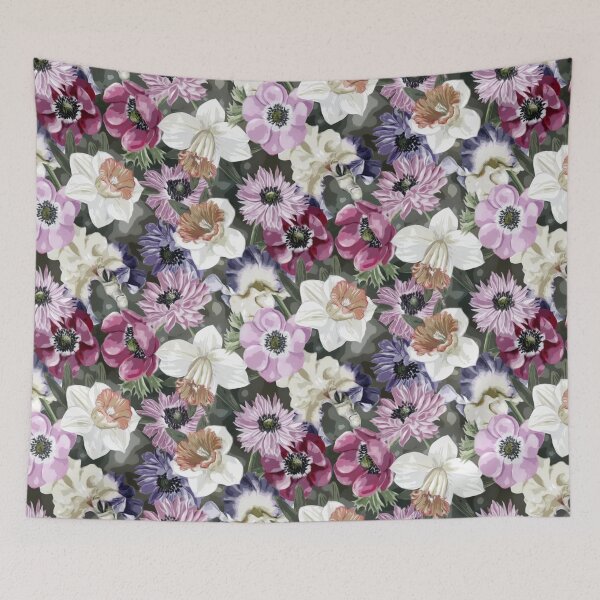 Item preview, Anemones Daffodils and Iris Repeated Pattern  Design  designed and sold by Tina Veenstra.