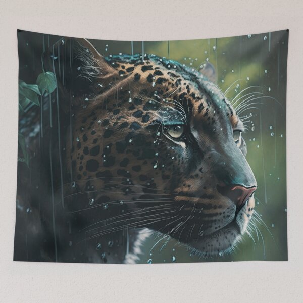 Item preview, Jaguar in a rainy Amazone forest designed and sold by RK - Shop.