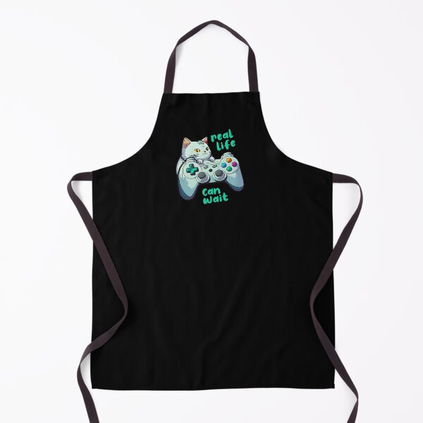 Item preview, Gamer Cat Controller Saying Real Life Can Wait designed and sold by Sellery-GbR.