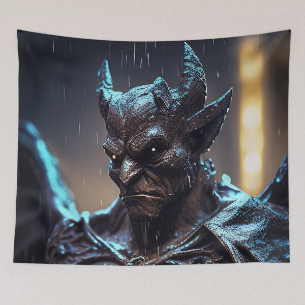Item preview, Fierce gargoyle statue in the rain designed and sold by RK - Shop.