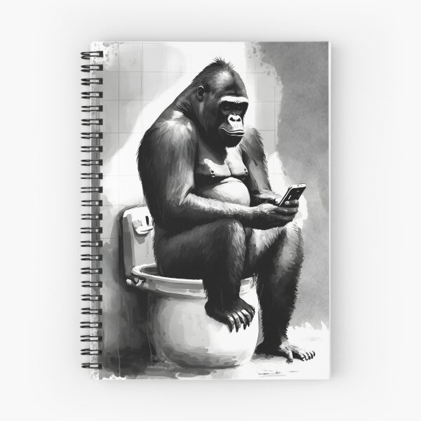 Item preview, Gorilla with cell phone on the toilet designed and sold by shirt-planet.