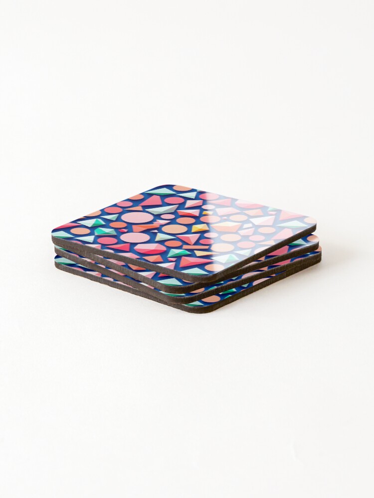 Thumbnail 4 of 5, Coasters (Set of 4), Colorful Abstract Geometric Pattern designed and sold by excelente.