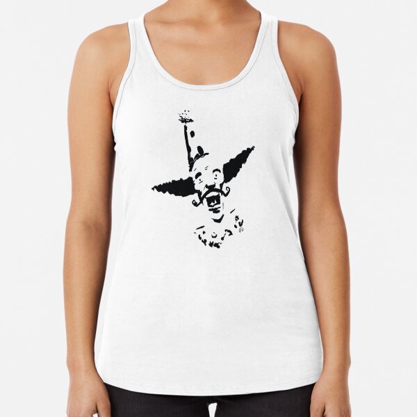 Curly Mustache Clown Racerback Tank Top