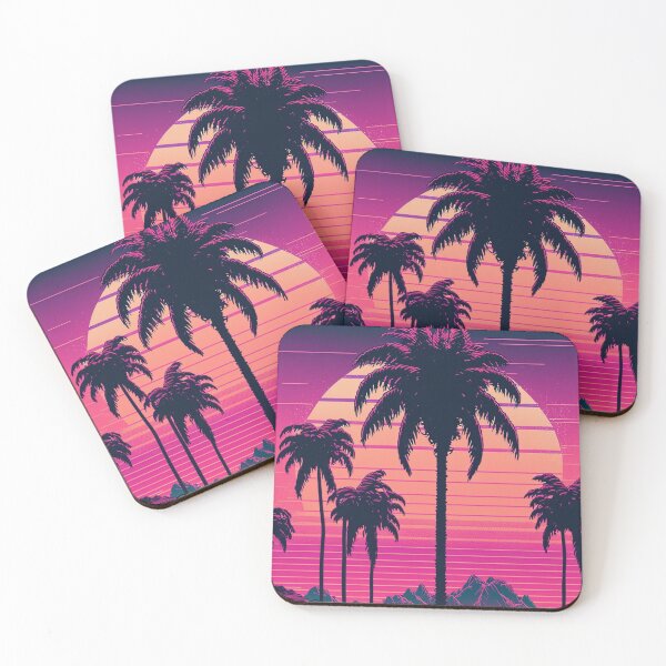 Item preview, Retro Synthwave Palm trees and beach 80s designed and sold by RESToRAPTOR.