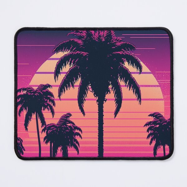 Item preview, Retro Synthwave Palm trees and beach 80s designed and sold by RESToRAPTOR.