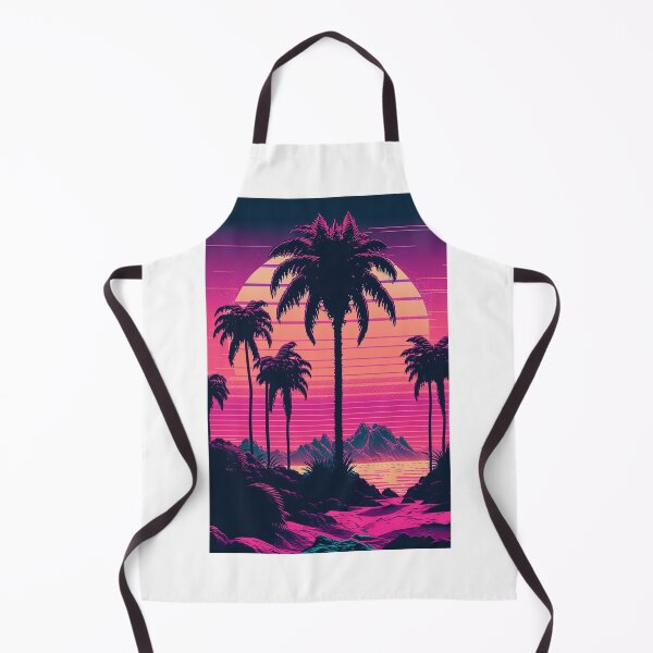 Item preview, Retro Synthwave Palm trees and beach 80s designed and sold by RESToRAPTOR.