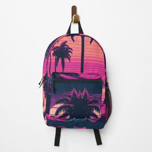 Item preview, Retro Synthwave Palm trees and beach 80s designed and sold by RESToRAPTOR.