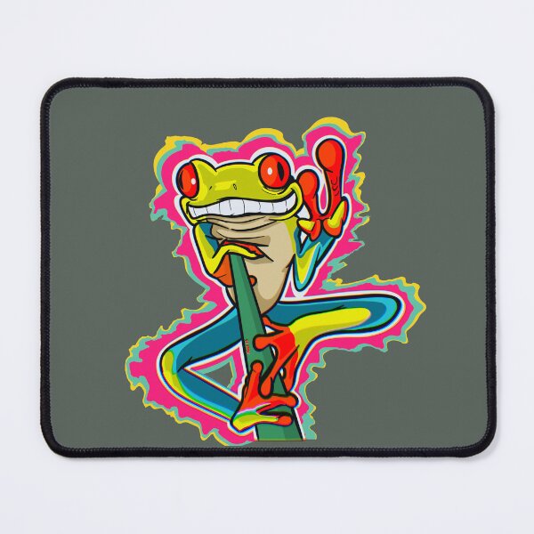 Item preview, Psychedelic Tree Frog with Peace Sign designed and sold by KerlZ.