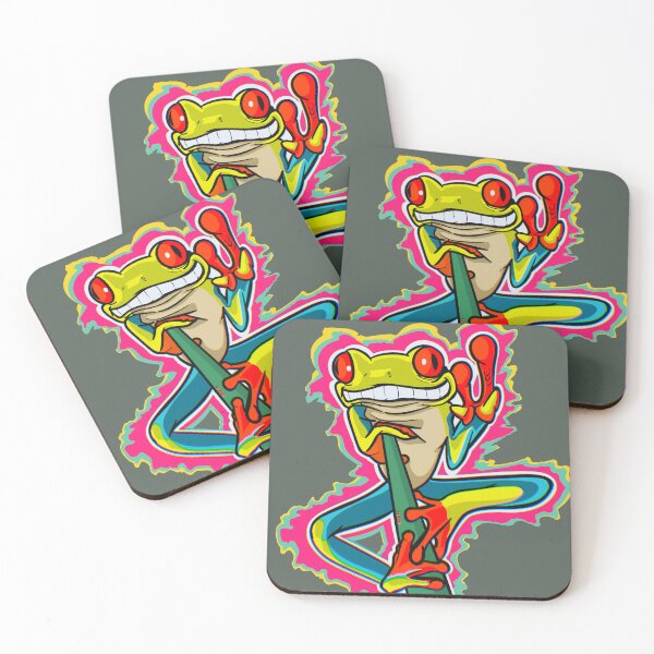 Item preview, Psychedelic Tree Frog with Peace Sign designed and sold by KerlZ.
