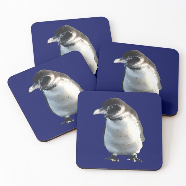 Artikelvorschau, Cute Galapagos Penguin checks you out (Dark Blue #060D5B background) entworfen und verkauft von SBPenguins.