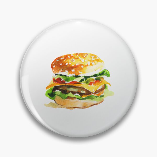Item preview, The tasty cheeseburger - watercolor designed and sold by The Iconic Minimalist.