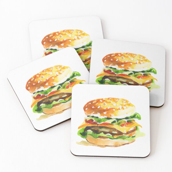 Item preview, The tasty cheeseburger - watercolor designed and sold by The Iconic Minimalist.