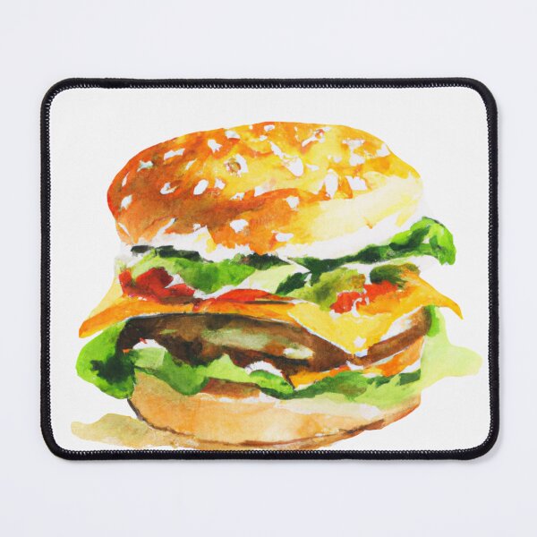 Item preview, The tasty cheeseburger - watercolor designed and sold by The Iconic Minimalist.