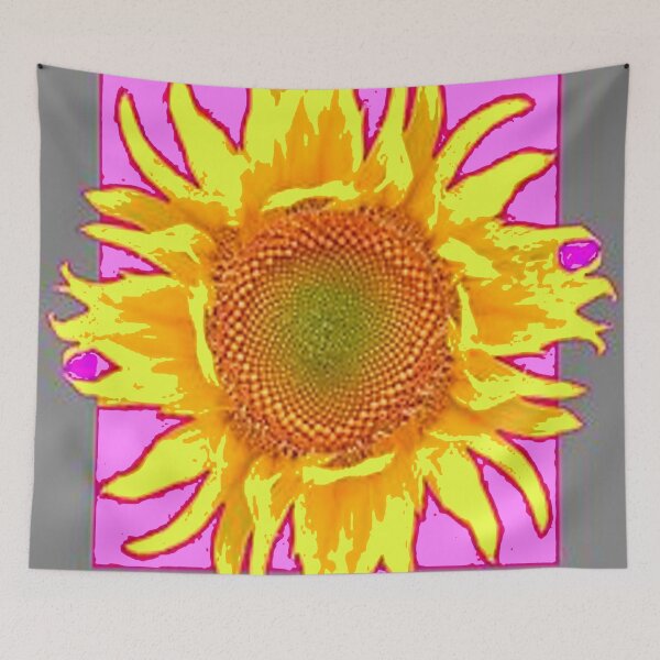 Item preview, STYLALIZED YELLOW SUNFLOWER ABSTRACTED PURPLE-GREY ART designed and sold by sharlesart.
