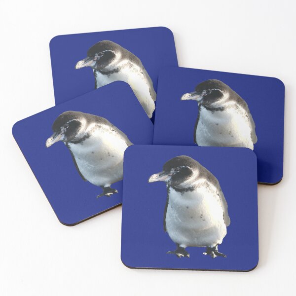 Artikelvorschau, Cute Galapagos Penguin checks you out (Blue #0F1D7B background) entworfen und verkauft von SBPenguins.