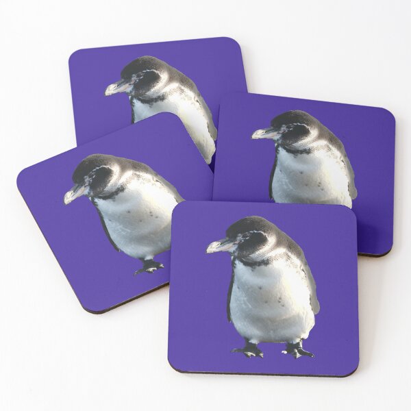 Artikelvorschau, Cute Galapagos Penguin checks you out (Dark Purple #3A2096 background) entworfen und verkauft von SBPenguins.