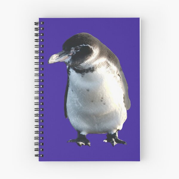 Artikelvorschau, Cute Galapagos Penguin checks you out (Dark Purple #3A2096 background) entworfen und verkauft von SBPenguins.