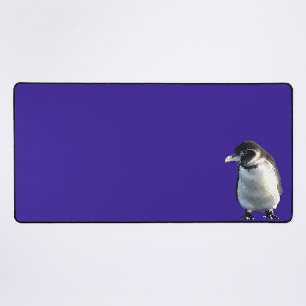 Artikelvorschau, Cute Galapagos Penguin checks you out (Dark Purple #3A2096 background) entworfen und verkauft von SBPenguins.