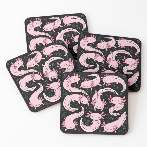 Item preview, Cute little happy axolotls pattern  designed and sold by Yarafantasyart.