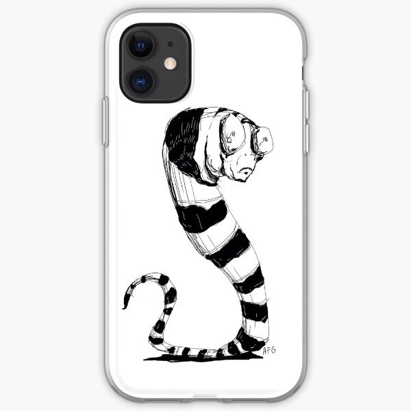 Bug Eyed Black and White Striped Snake...Thing? iPhone Soft Case