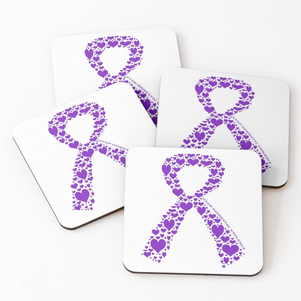 Item preview, Stop Domestic Violence Purple Awareness Ribbon of Hearts designed and sold by TheJadeCat.
