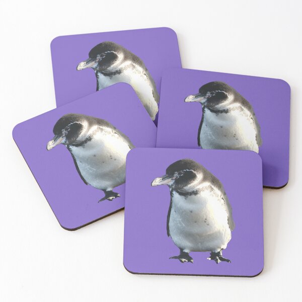 Artikelvorschau, Cute Galapagos Penguin checks you out (Light Purple #795FC1 background) entworfen und verkauft von SBPenguins.