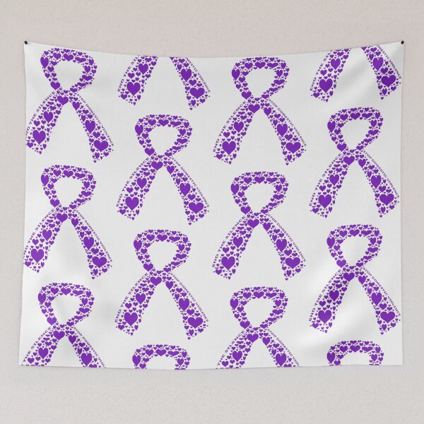 Item preview, End the Silence, Stop Domestic Violence Purple Awareness Ribbon of Hearts designed and sold by TheJadeCat.