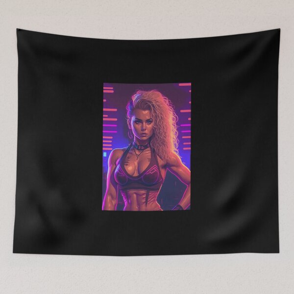 Item preview, Retro Synthwave Fitness Babe 80s designed and sold by RESToRAPTOR.