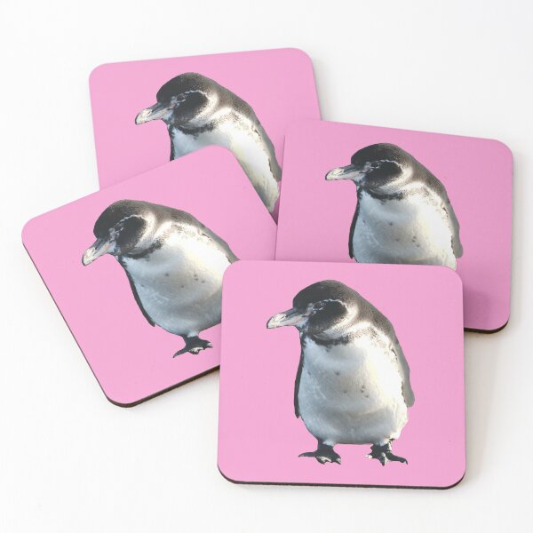 Artikelvorschau, Cute Galapagos Penguin checks you out (Pink #F699CD background) entworfen und verkauft von SBPenguins.
