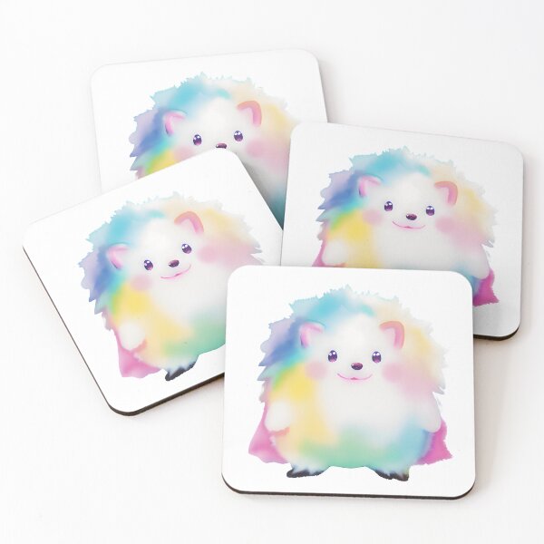 Artikelvorschau, Niedliche Pastell-Aquarell-Aquarell-bunte Baby-Igel-Kunst – entzückende Zuckerwatte-Hedgie entworfen und verkauft von Cawaiico.