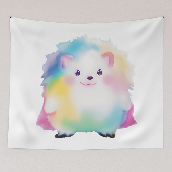 Artikelvorschau, Niedliche Pastell-Aquarell-Aquarell-bunte Baby-Igel-Kunst – entzückende Zuckerwatte-Hedgie entworfen und verkauft von Cawaiico.