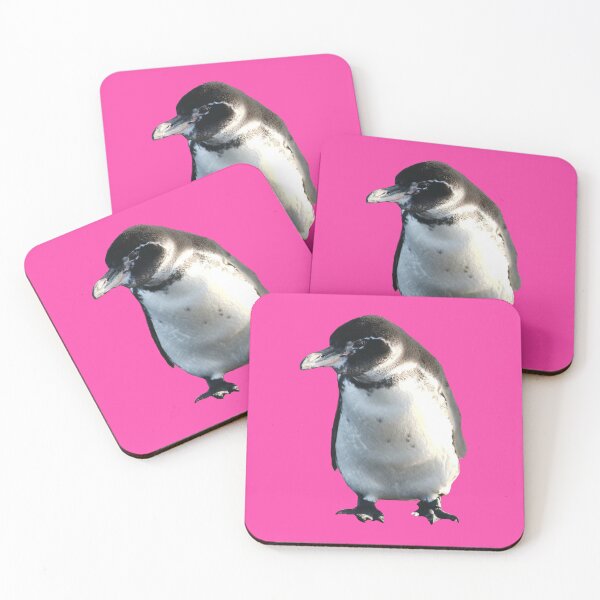 Artikelvorschau, Cute Galapagos Penguin checks you out (Fuchsia #FC46AA background) entworfen und verkauft von SBPenguins.