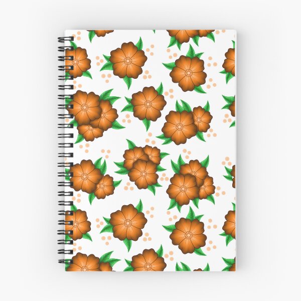 Item preview, Vibrant Orange Shaded Flower Pattern with Green Leaves designed and sold by KcmArts.