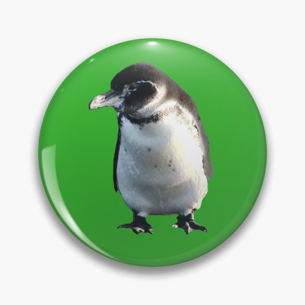 Artikelvorschau, Cute Galapagos Penguin checks you out (Bright Green #35B02C background)  entworfen und verkauft von SBPenguins.