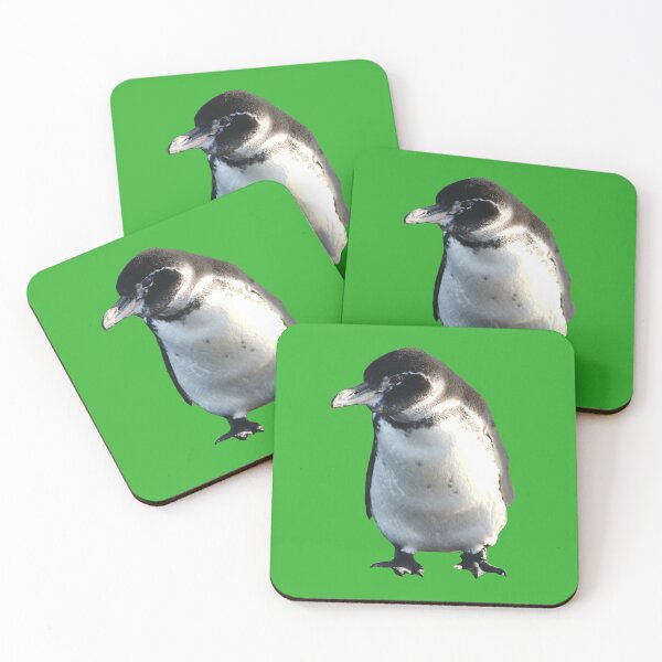 Artikelvorschau, Cute Galapagos Penguin checks you out (Bright Green #35B02C background) entworfen und verkauft von SBPenguins.