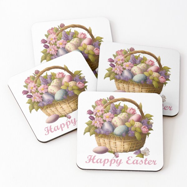 Item preview, Happy Easter basket pastel design designed and sold by Ideallity.