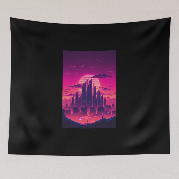 Item preview, Retro Synthwave Skyline 80s designed and sold by RESToRAPTOR.