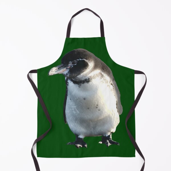 Artikelvorschau, Cute Galapagos Penguin checks you out (Dark Green #014606 background) entworfen und verkauft von SBPenguins.