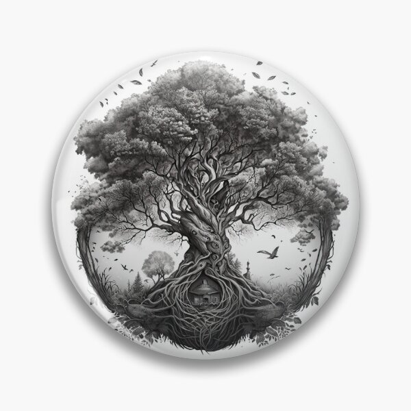Item preview, Tree of life, black and white sketch. bw	 designed and sold by tomaszpodlak.