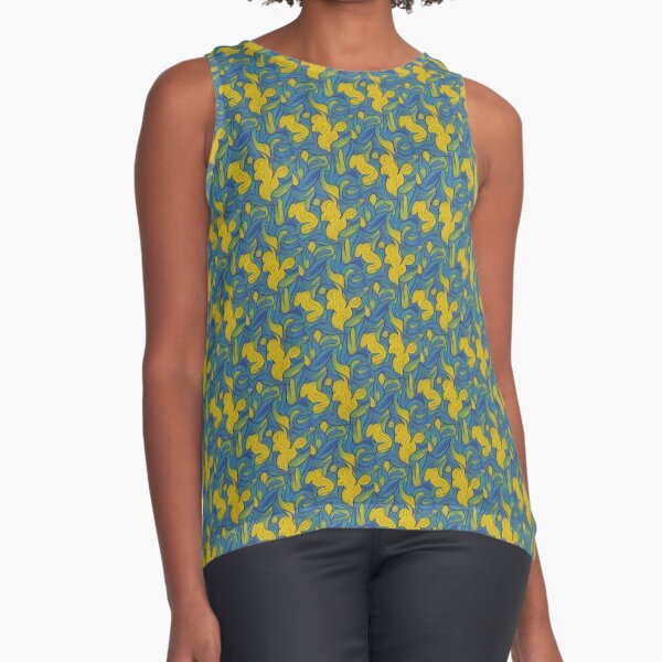 Abstract natural scene Van Gogh style creative art Sleeveless Top