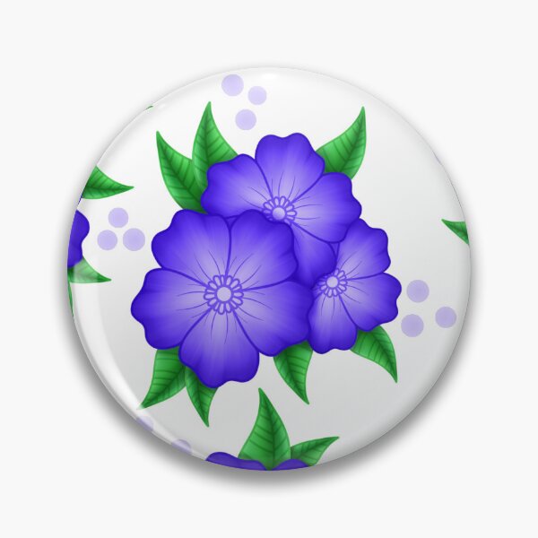 Artikelvorschau, Vibrierendes Indigo schattiertes Blumenmuster mit grünen Blättern entworfen und verkauft von KcmArts.