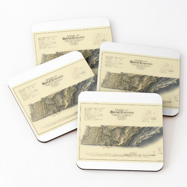 Item preview, 1855 Tennessee Relief Map digitally-rendered designed and sold by ThinkAboutMaps.