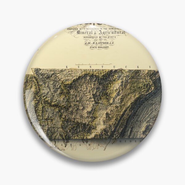 Item preview, 1855 Tennessee Relief Map digitally-rendered designed and sold by ThinkAboutMaps.