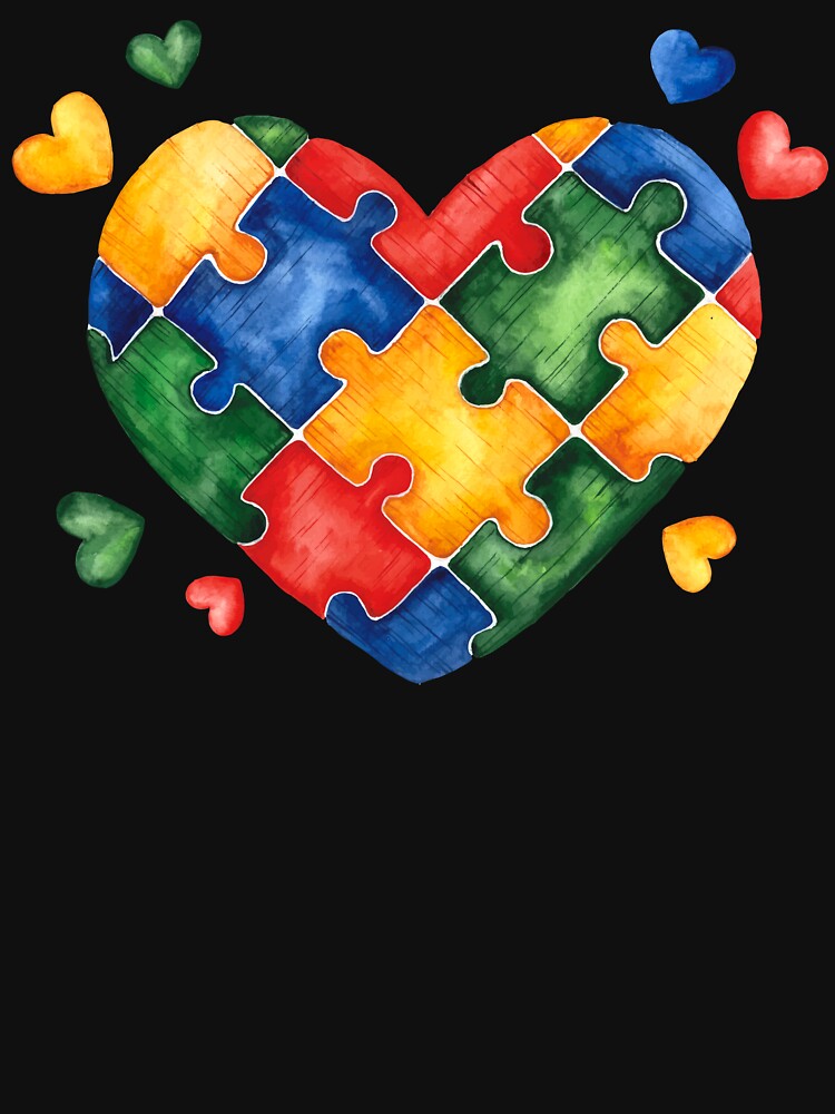Disover Mental Health Support, Puzzle, Heart, Autism Spectrum, Mental Illness, Anxiety, Bipolar Support, Puzzle Heart | Essential T-Shirt 