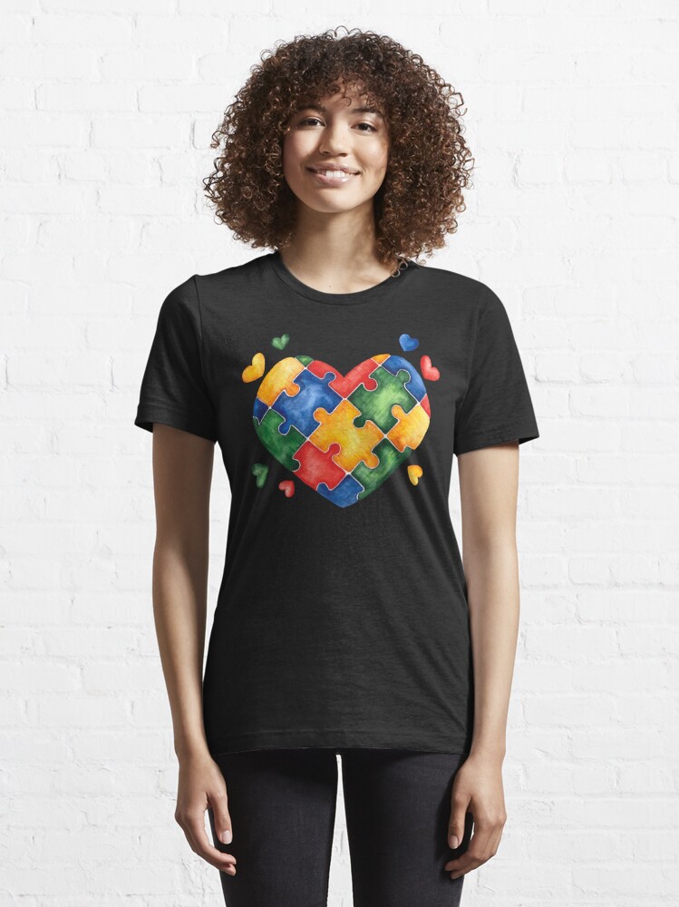 Discover Mental Health Support, Puzzle, Heart, Autism Spectrum, Mental Illness, Anxiety, Bipolar Support, Puzzle Heart | Essential T-Shirt 
