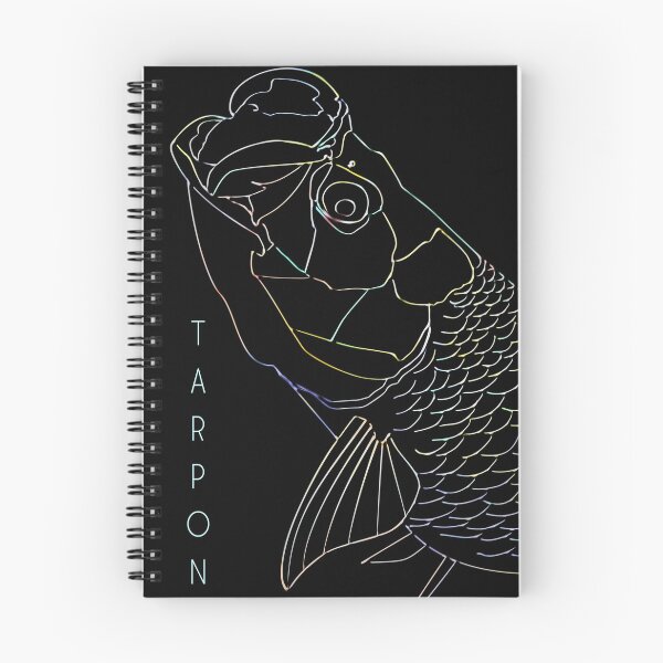 Item preview, Tarpon Line Drawing on a Black Background designed and sold by Color4Nature.