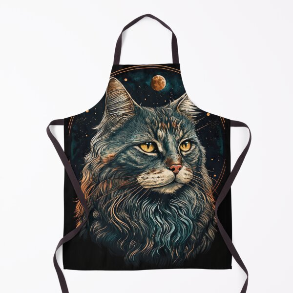 Item preview, Mysterious Maine Coon cat on a dark background, in a round design V2.0 designed and sold by adredn86.