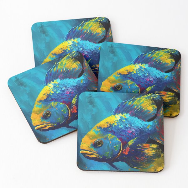 Item preview, Cichlids Fish Abstract Art designed and sold by triplethedot.
