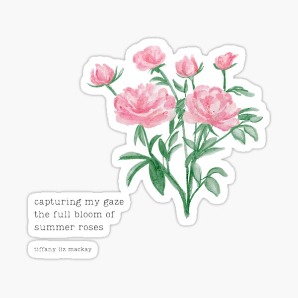 Item preview, Summer roses haiku poetry art designed and sold by TiffanyMackay.